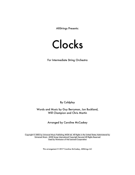 Clocks (arr. Caroline McCaskey)