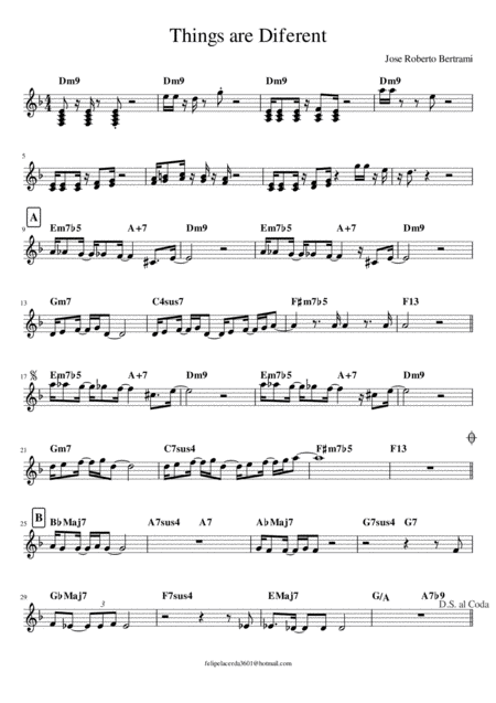 Things Are Different (arr. Felipe Lacerda)