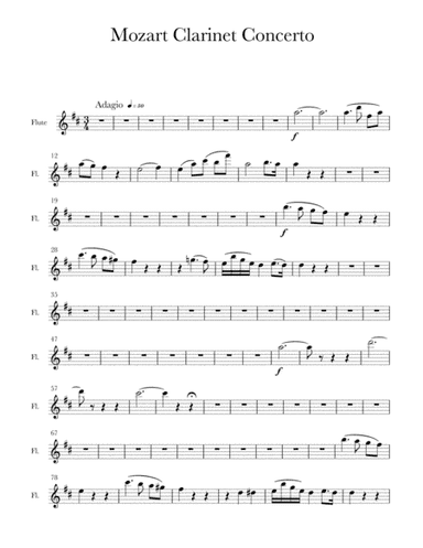 Concerto for Clarinet K622 (2nd mvt) by Mozart (arr. Stephen McLoughlin)