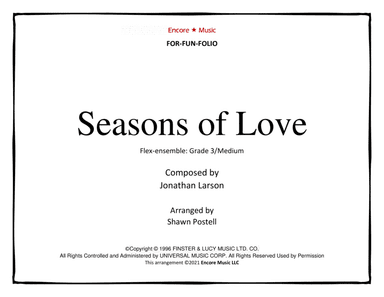 Seasons Of Love (arr. Shawn Postell)