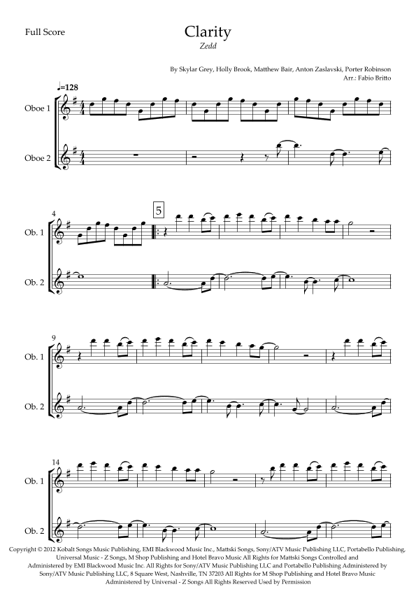 Clarity (arr. Fabio Britto)