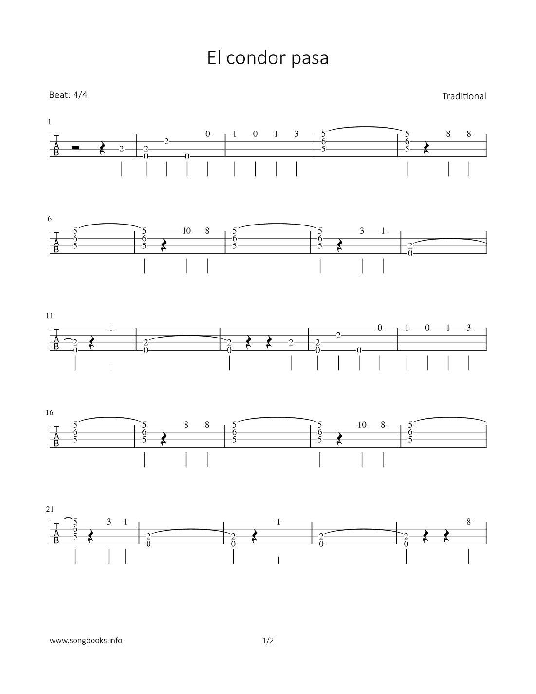 El condor pasa (arr. Bettina Schipp)