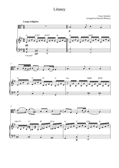 Litaney (Litanei Auf Das Fest Aller Seelen, D343) (arr. Kaiserin Rebecca)