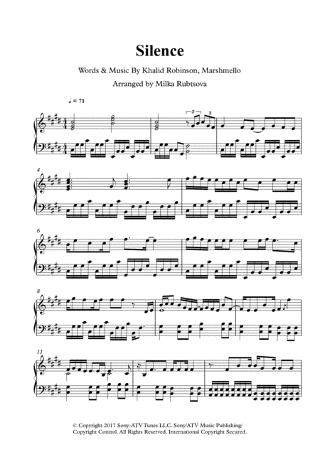 Silence (arr. Milka Rubtsova)