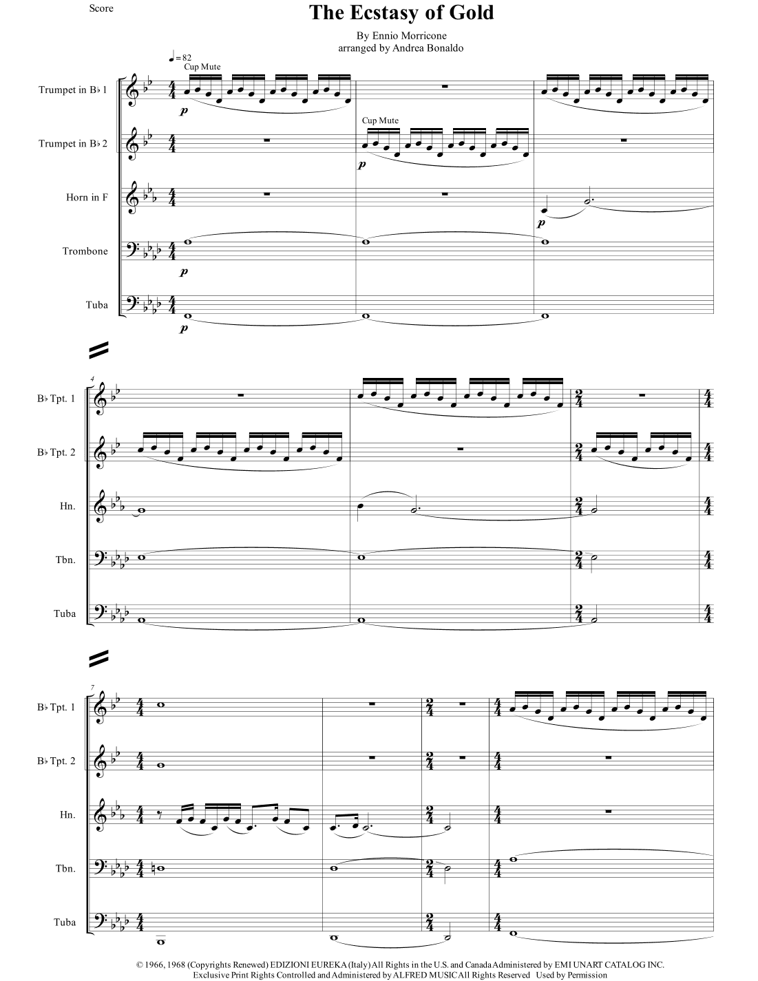 The Ecstasy Of Gold (arr. Andrea Bonaldo)