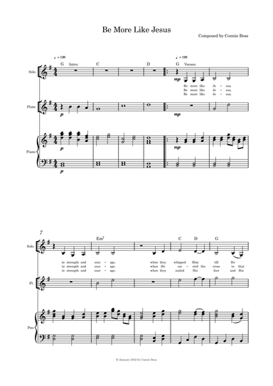 Be More Like Jesus - (Lent/Good Friday)  solo flute and piano