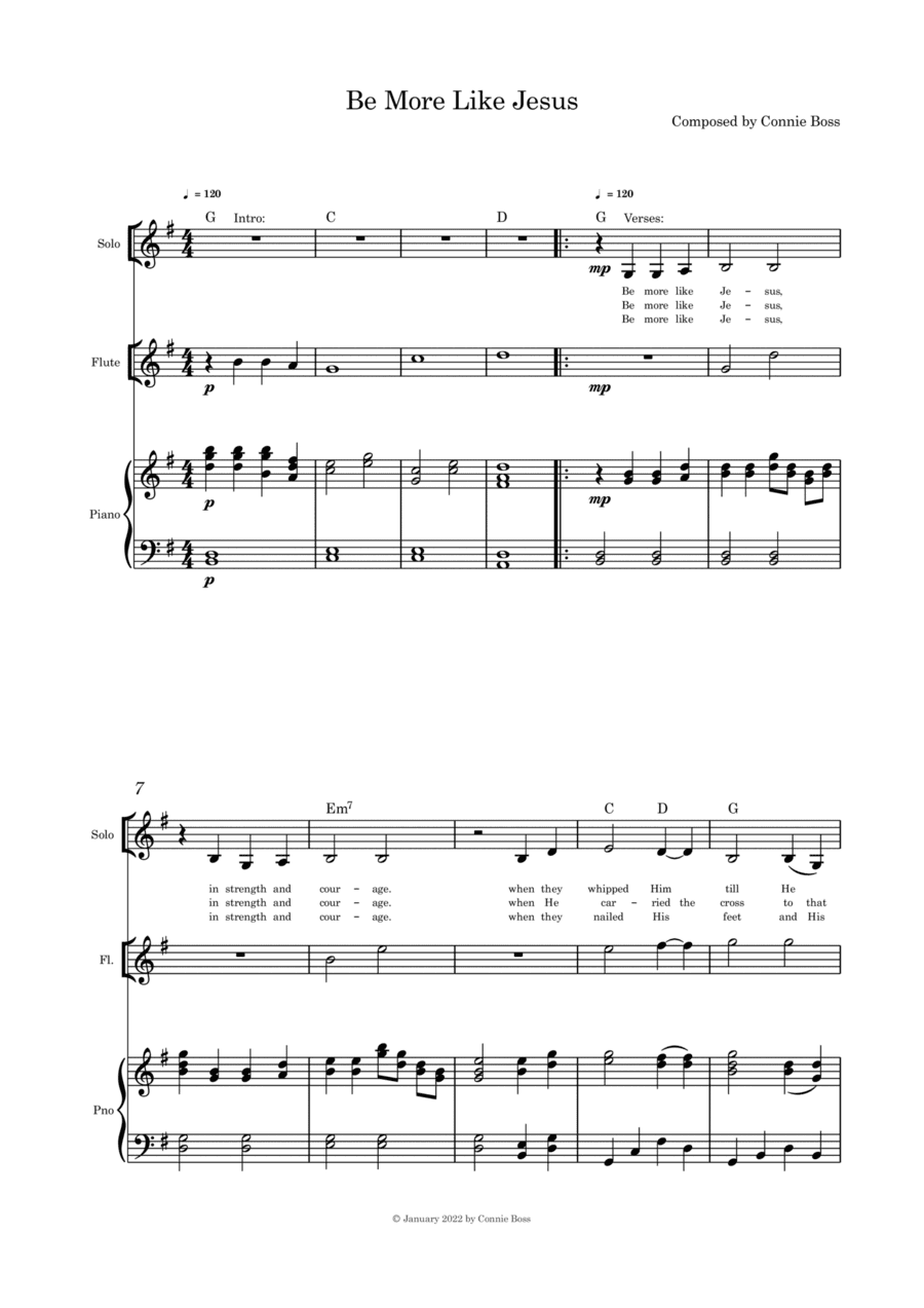 Be More Like Jesus - (Lent/Good Friday)  solo flute and piano