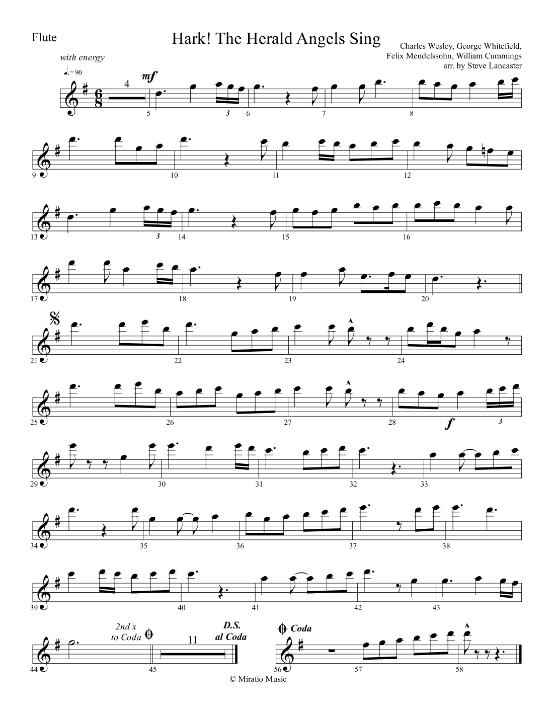 Hark! The Herald Angels Sing - Celtic arr. for Flute & Piano (arr. Steve Lancaster)