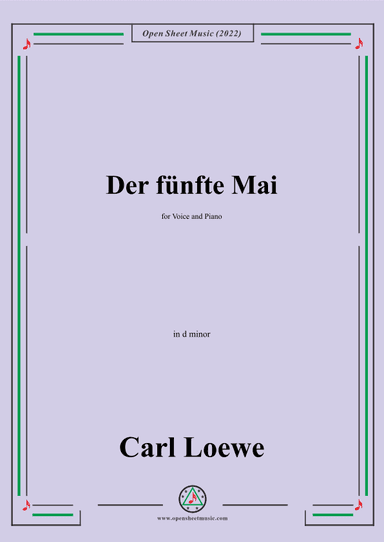 Loewe-Der fünfte Mai,in d minor,for Voice and Piano (arr. OSM Press)
