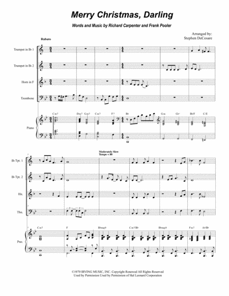 Merry Christmas, Darling (arr. Stephen DeCesare)
