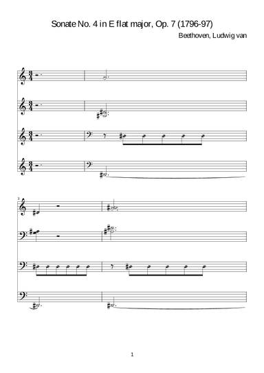 Beethoven:Sonate No. 4 in E flat major, Op. 7 for piano solo (arr. WALID B)