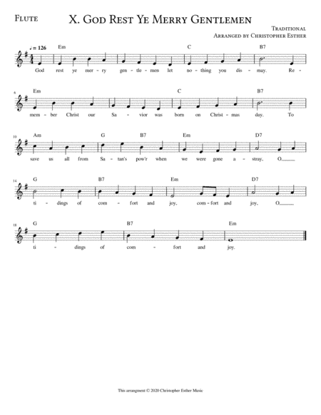 God Rest Ye Merry Gentlemen for Flute (arr. Christopher Esther)