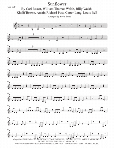 Sunflower (arr. Kevin Busse)