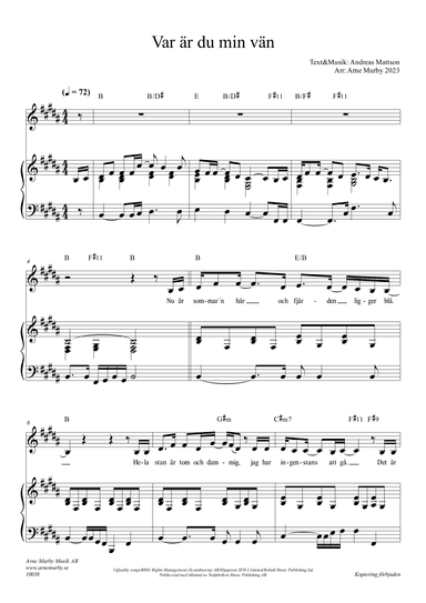 Var Ar Du Min Van (arr. Arne Murby)