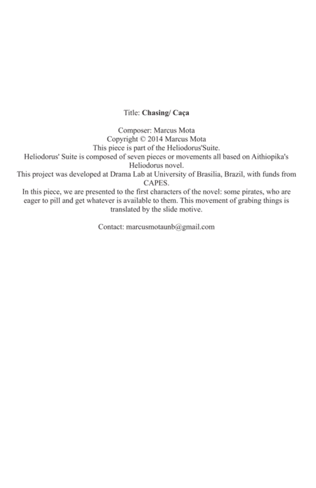 Chasing. Second movement of the Orchestral Suite 'Heliodorus'