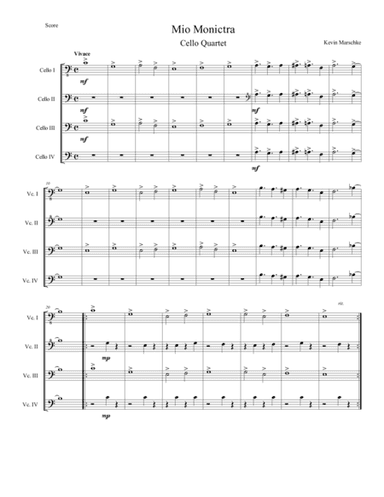 Op. 9 - Mio Monictra for Cello Quartet