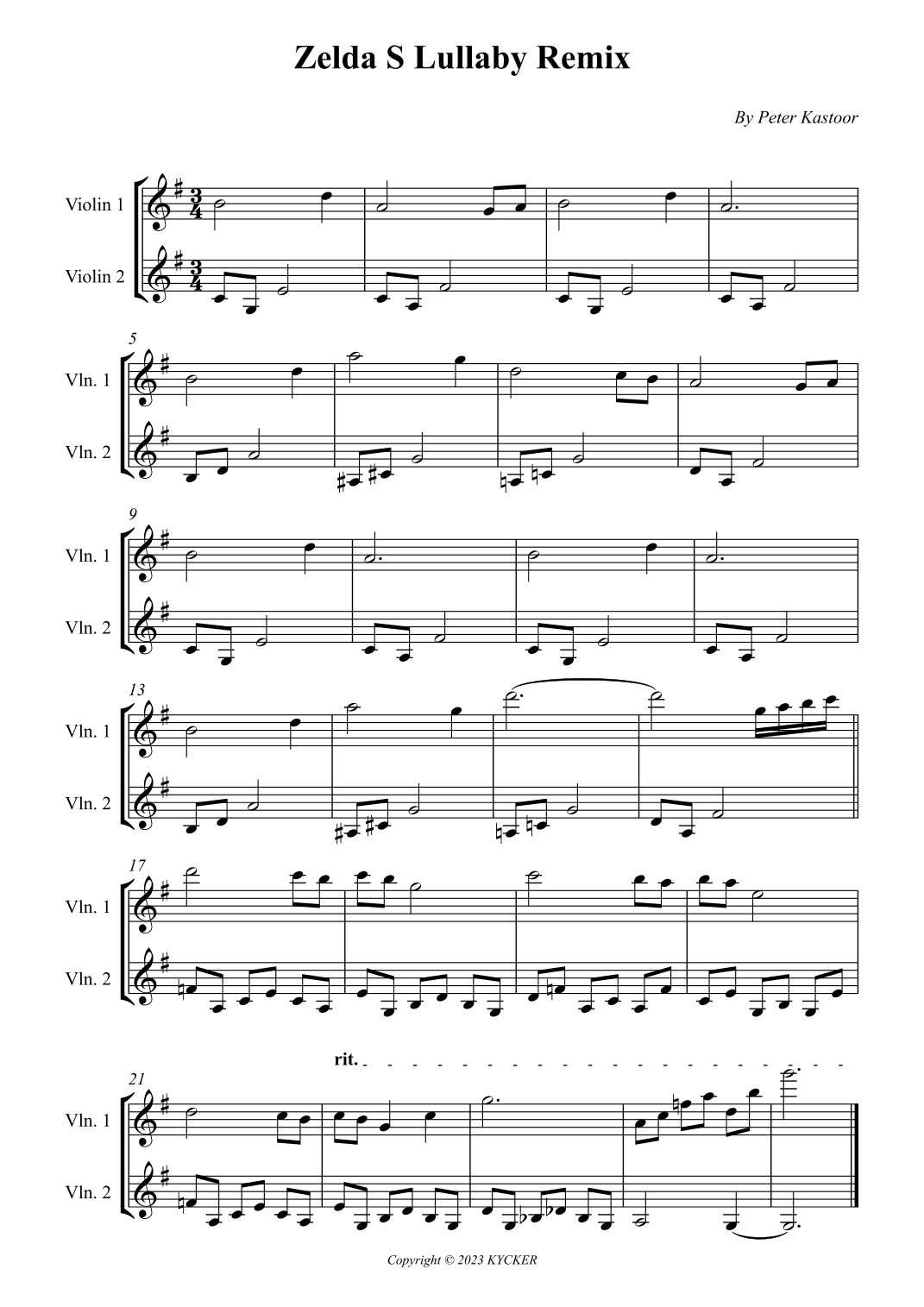Zelda S Lullaby Remix (arr. Wesley S. SIlva)