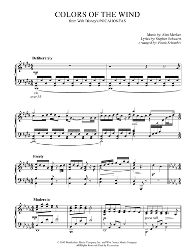 Colors Of The Wind (arr. Frank Schembre)