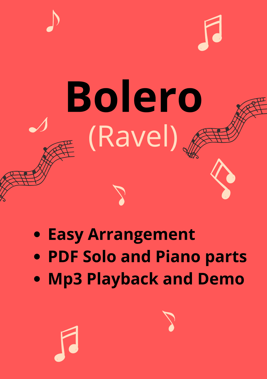 Bolero (Ravel) + Mp3 Playback and Demo + Solo and Piano Parts (arr. Fabio Eduardo de Oliveira)
