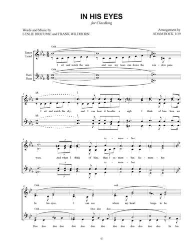 In His Eyes (arr. Adam Bock)