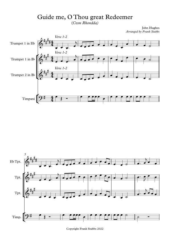 Cwm Rhondda (arr. Frank Stubbs)