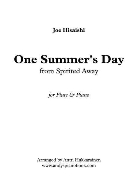 Ano Natsue (one Summer's Day) (arr. Antti Hakkarainen)