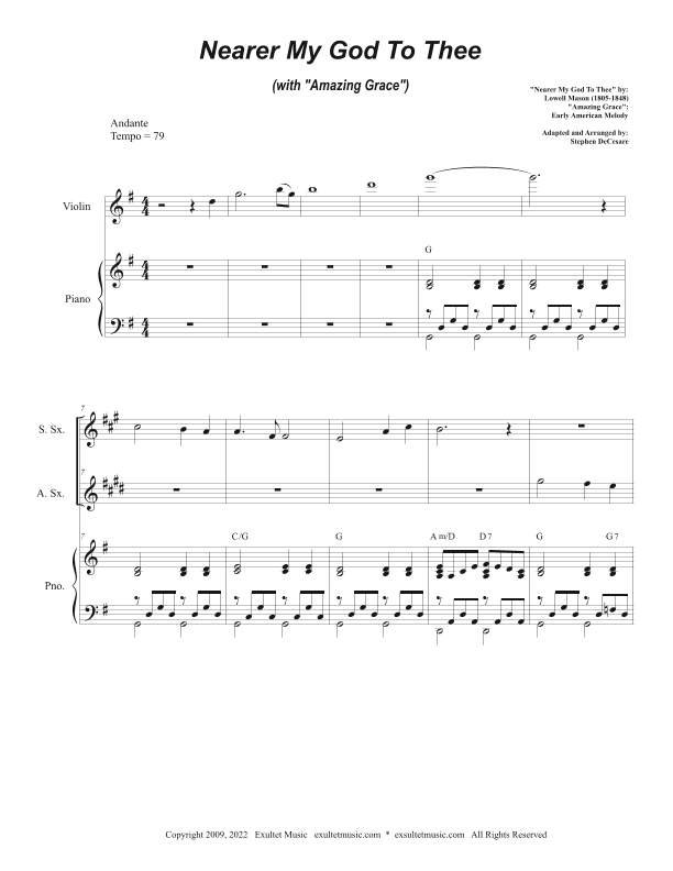 Nearer My God To Thee (with "Amazing Grace") (Duet for Soprano and Alto Saxophone) (arr. Stephen DeCesare)