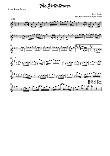 The Entertainer - saxophone duet (arr. Alexander Bosrup Karlsen)