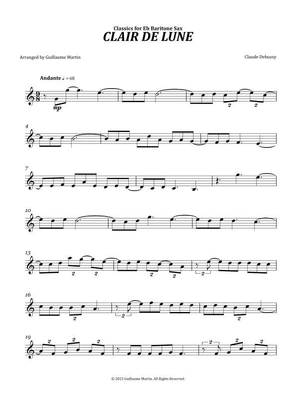 Clair de Lune (arr. Guillaume Martin)