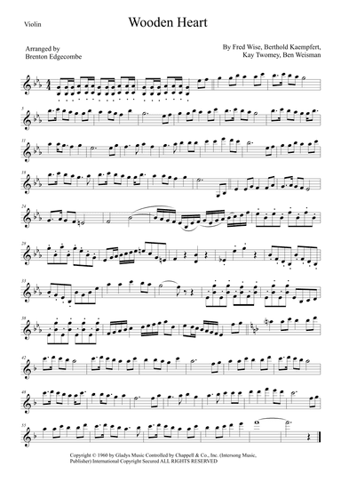 Wooden Heart (arr. Brenton Edgecombe)
