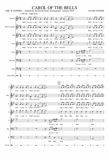 Carol of the Bells....inspired by David Foster's instrumental arrangement (arr. Brian P. Doepke)