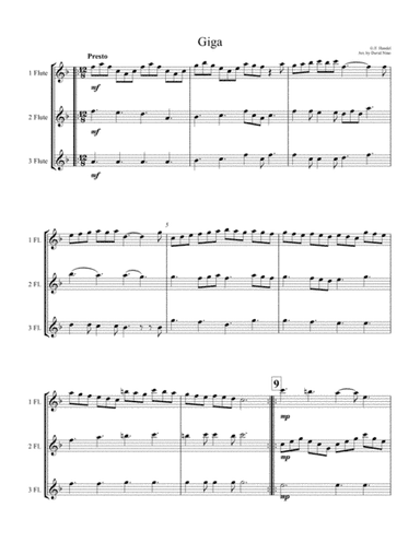 Giga - Handel (for three flutes) (arr. David Nino)