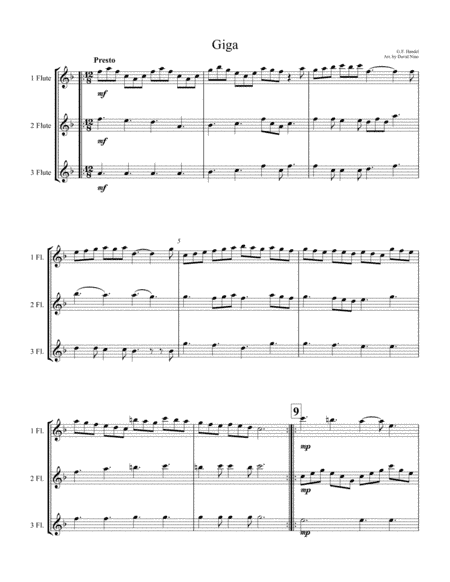 Giga - Handel (for three flutes) (arr. David Nino)