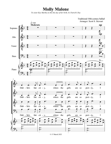 Molly Malone (Cockles and Mussels) traditional Irish ballad (arr. Scott S. Stewart)