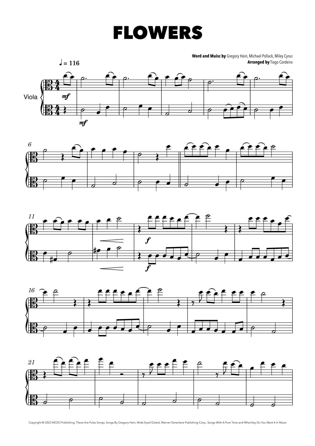Flowers (arr. Tiago Cordeiro)