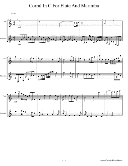 Corral in C for flute and marimba
