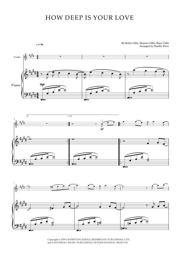 How Deep Is Your Love (arr. Danillo Porto)