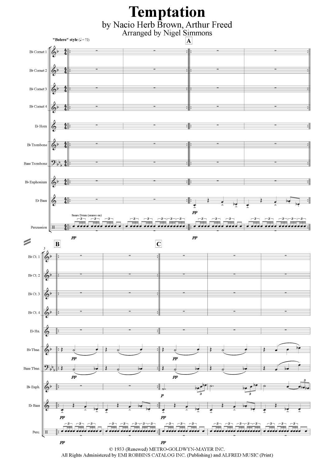 Temptation (arr. Nigel Simmons)
