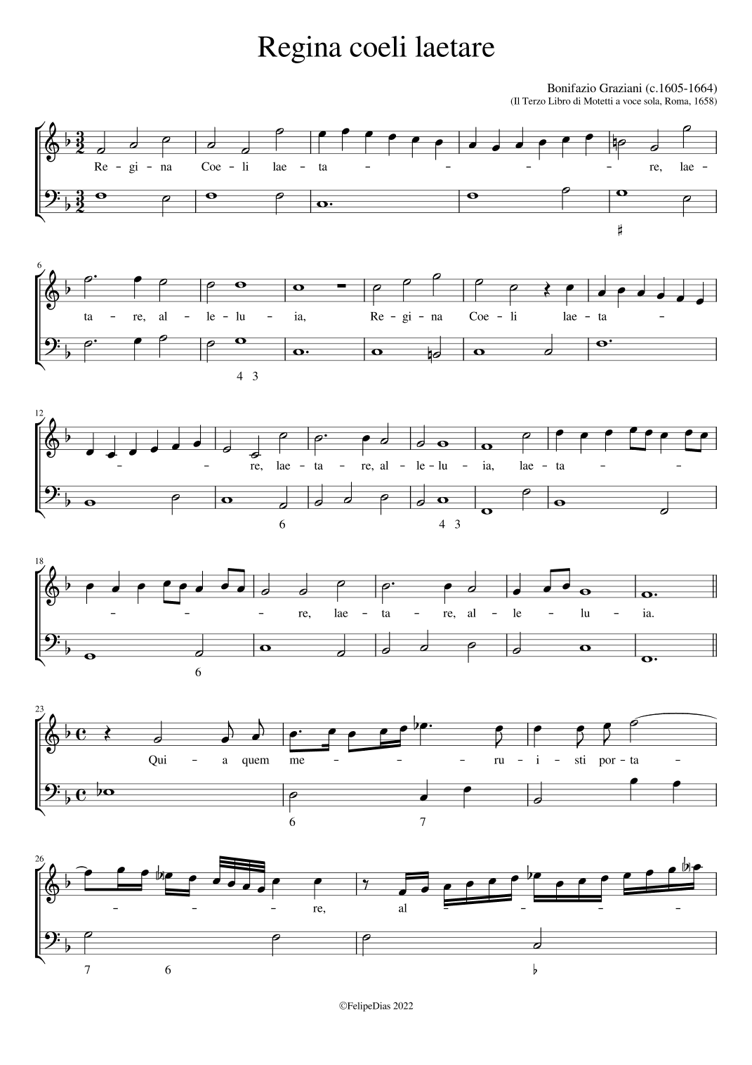 Regina coeli laetare (arr. Early Music Scores)