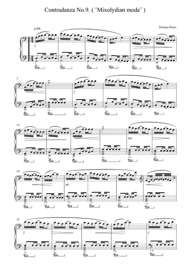 Ninth Contradanza: Mixolydian mode
