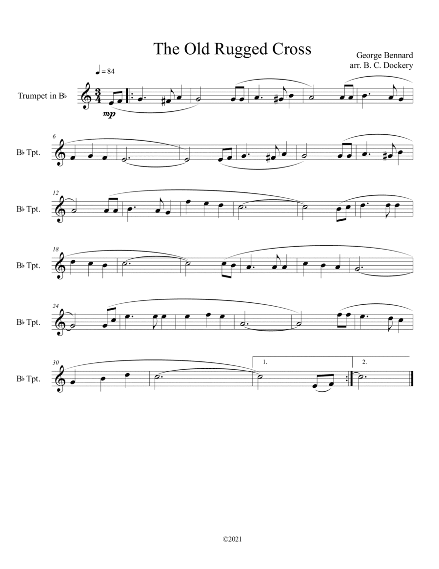 The Old Rugged Cross (trumpet solo) (arr. B. C. Dockery)