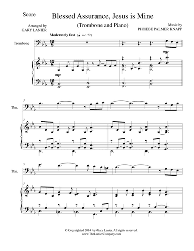 BLESSED ASSURANCE (Trombone/Piano and Trombone Part) (arr. Gary Lanier)