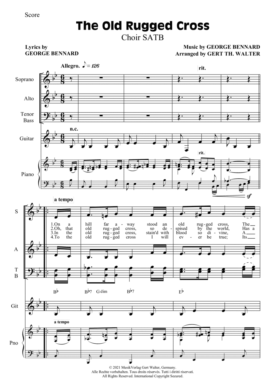 The Old Rugged Cross (arr. Gert Th. Walter)