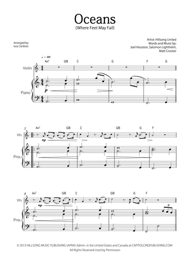 Oceans (where Feet May Fail) (arr. Iury Cardoso)