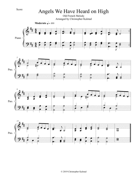 Angels We Have Heard on High (Solo Piano) (arr. Christopher Kalstad)