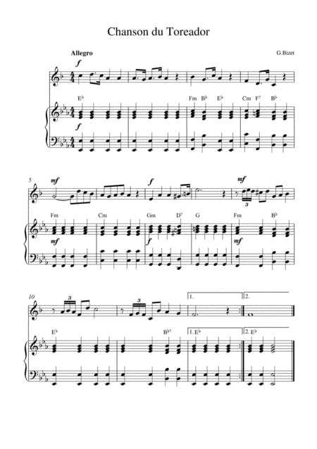 Chanson du Toreador (from Carmen) (arr. Kaiserin Rebecca)