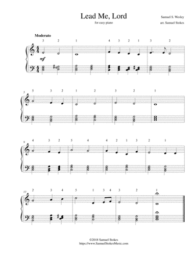 Lead Me, Lord - for easy piano (arr. Samuel Stokes)