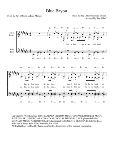 Blue Bayou (arr. Jay Althof)