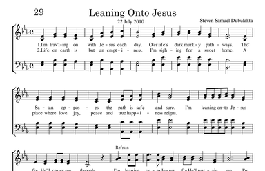 Leaning on to Jesus