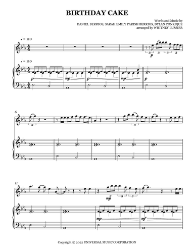 Birthday Cake (arr. Whitney Lussier)